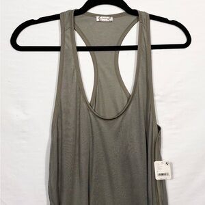 Casual Gray Racerback Tank Top
